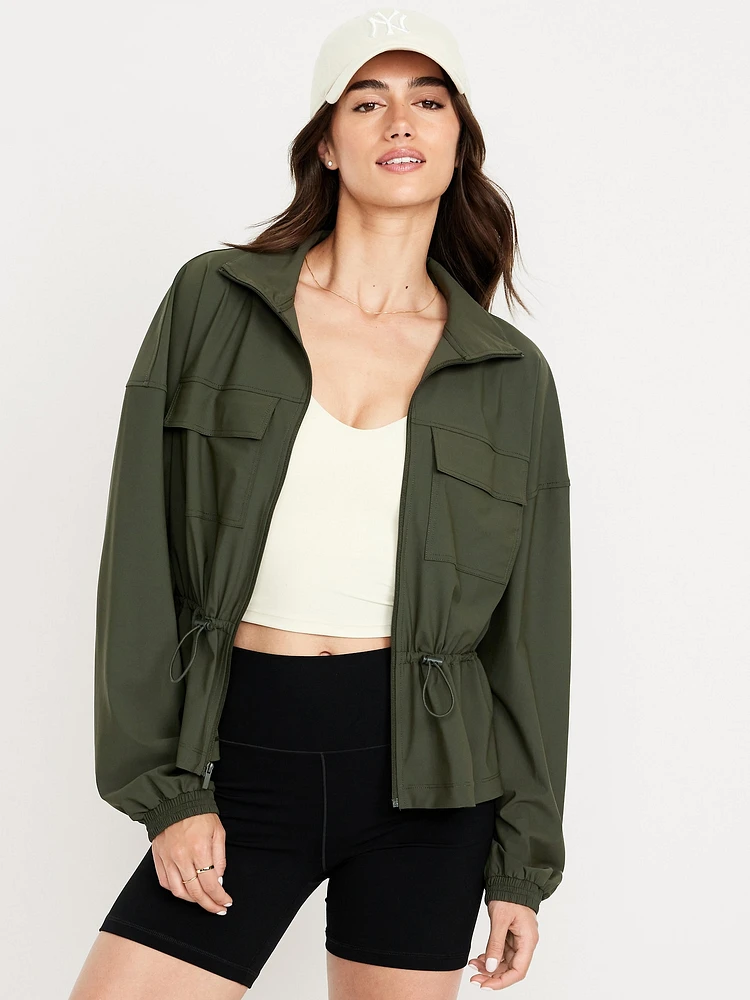 SleekTech Oversized Cinched-Waist Jacket