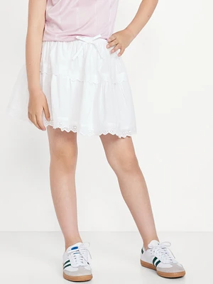 Eyelet Trim Tiered Skirt for Girls
