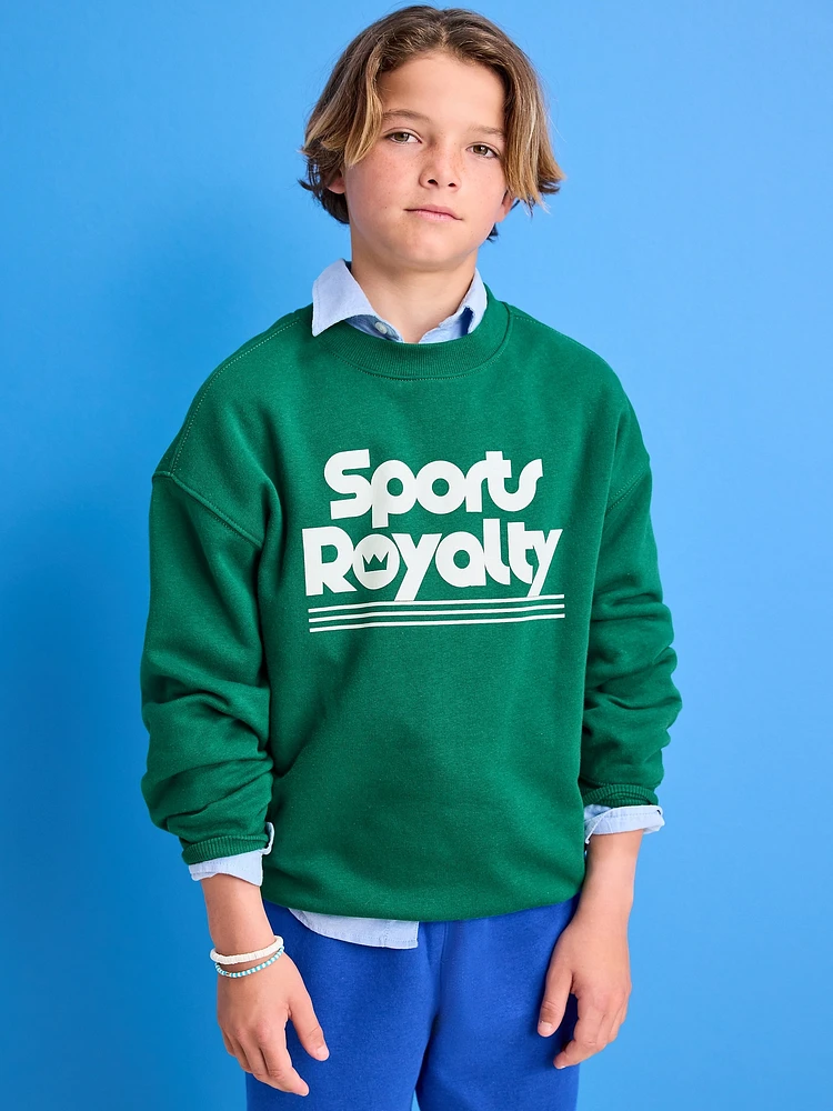 Favorite Fleece Oversized Graphic Fleece Sweatshirt for Boys