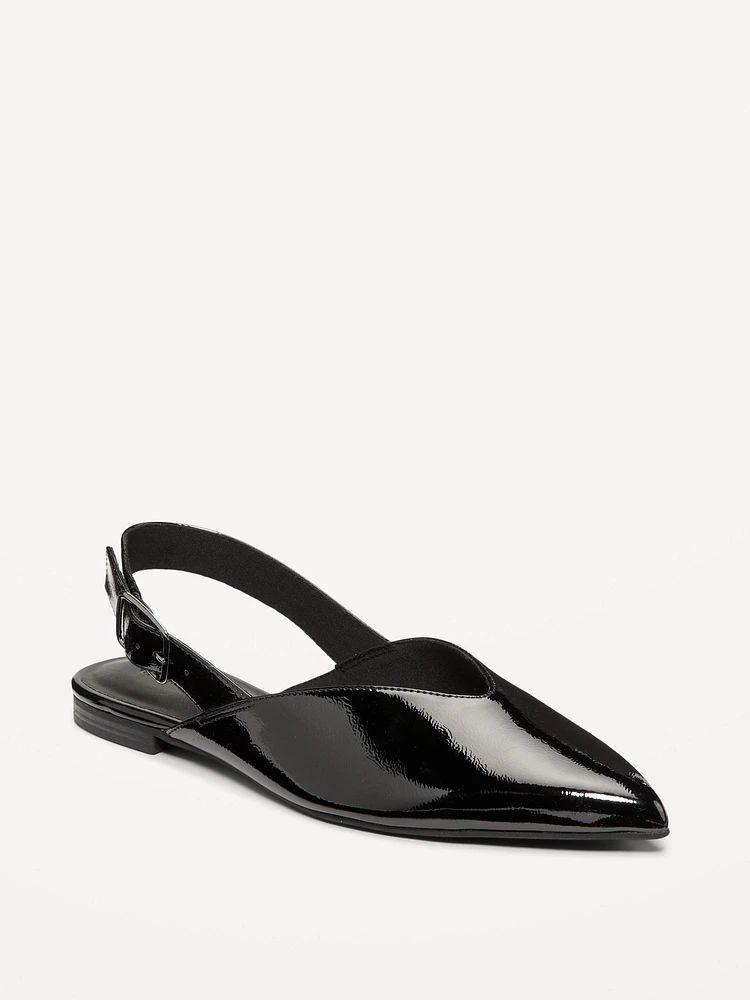 Wide Strap Slingback Flats