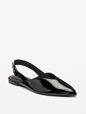Wide Strap Slingback Flats
