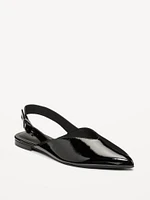 Wide Strap Slingback Flats