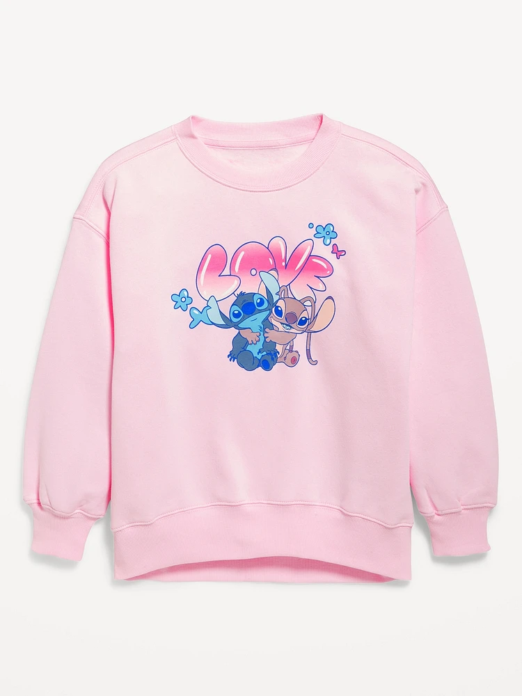 Disney Lilo & Stitch Oversized Graphic Tunic Sweatshirt for Girls