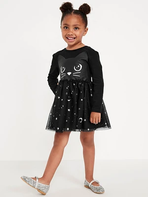 Long-Sleeve Halloween Tutu Dress for Toddler Girls