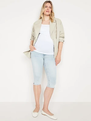 Maternity Rollover-Panel Rockstar Slim Capri Jeans