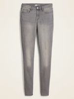 Mid-Rise Gray-Wash Rockstar Super Skinny Jeans for Women