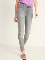 Mid-Rise Gray-Wash Rockstar Super Skinny Jeans for Women