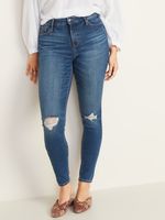 High-Waisted Rockstar Distressed Super Skinny Jeans For Women