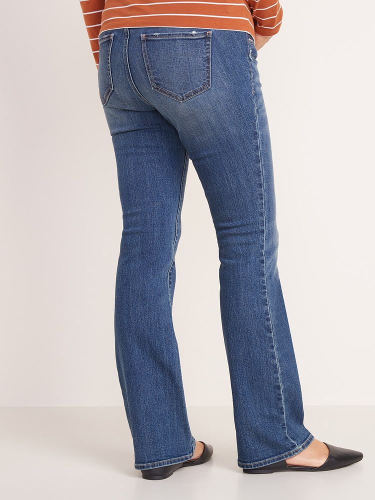 Maternity Side-Panel Boot-Cut Jeans