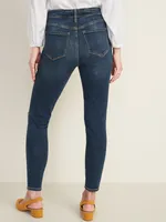 High-Waisted Rockstar Distressed Super Skinny Jeans For Women