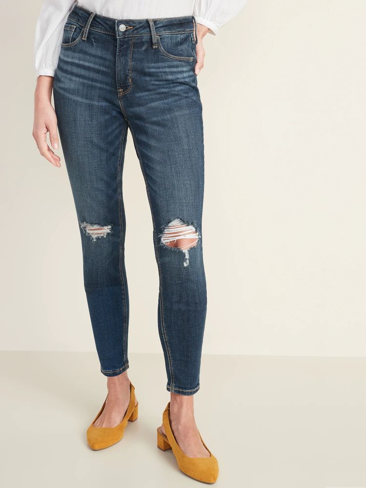 High-Waisted Rockstar Super Skinny Sateen Jeans for Women