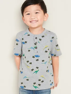 Printed Jersey Henley for Toddler Boys