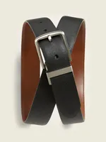 Faux-Leather Reversible Belt