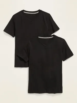 Solid-Color V-Neck T-Shirt 2-Pack for Boys