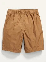 Functional-Drawstring Solid Poplin Shorts for Toddler Boys