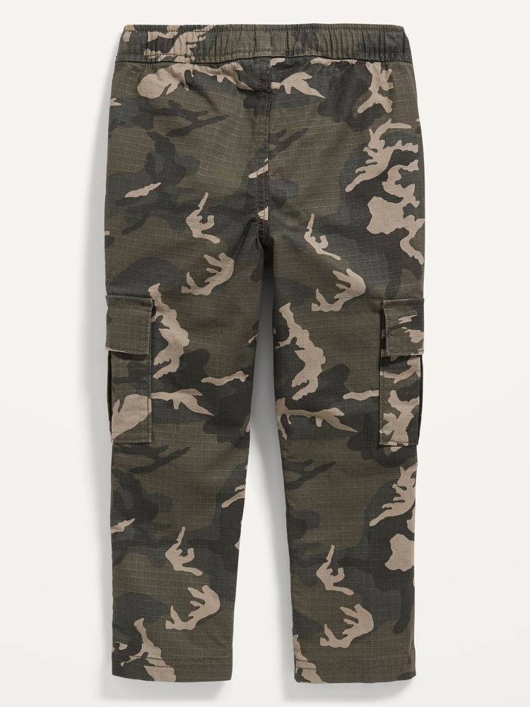 Functional-Drawstring Camo-Print Cargo Pants for Toddler Boys