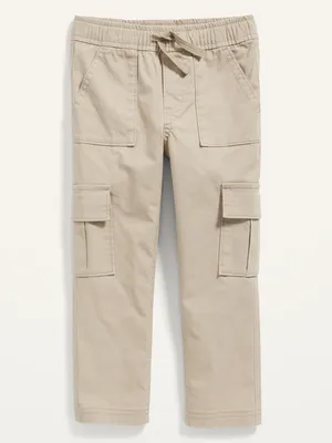 Functional-Drawstring Tapered Cargo Pants for Toddler Boys
