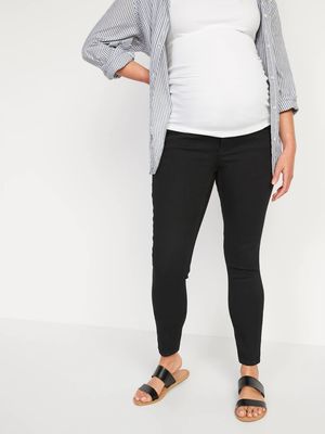 Maternity Rollover-Waist 360° Stretch Super-Skinny Jeans