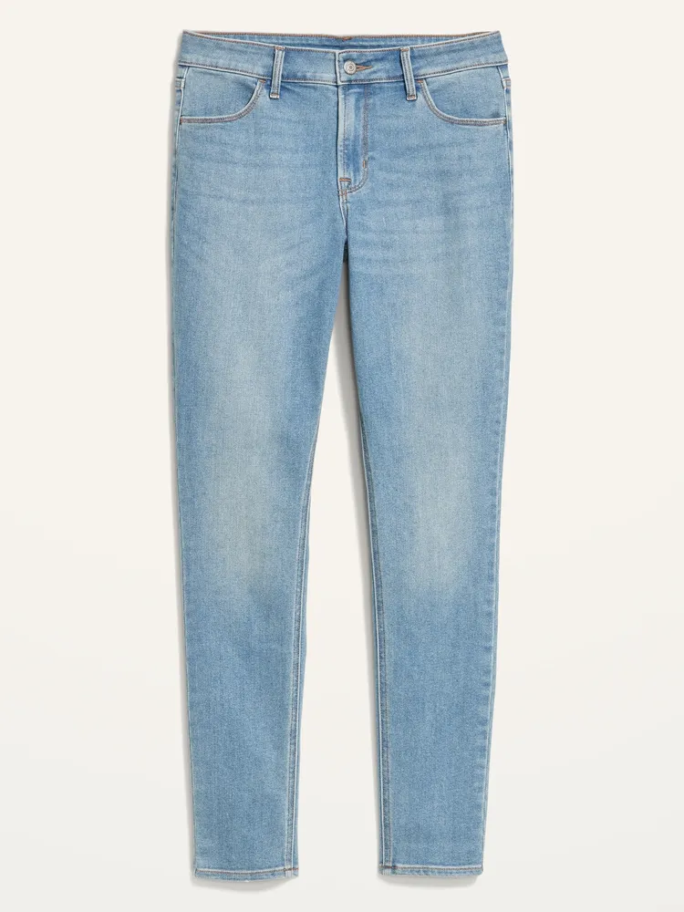 Mid-Rise Light-Wash Skinny Jeans for Women