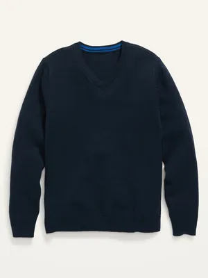 Solid V-Neck Sweater for Boys