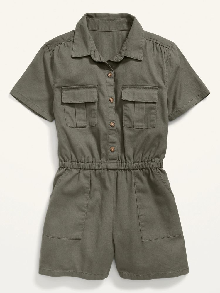 gap utility short sleeve romper