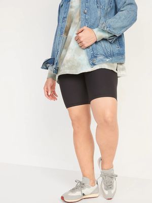 Maternity Full Panel PowerSoft Postpartum Support Biker Shorts -- 8-inch inseam