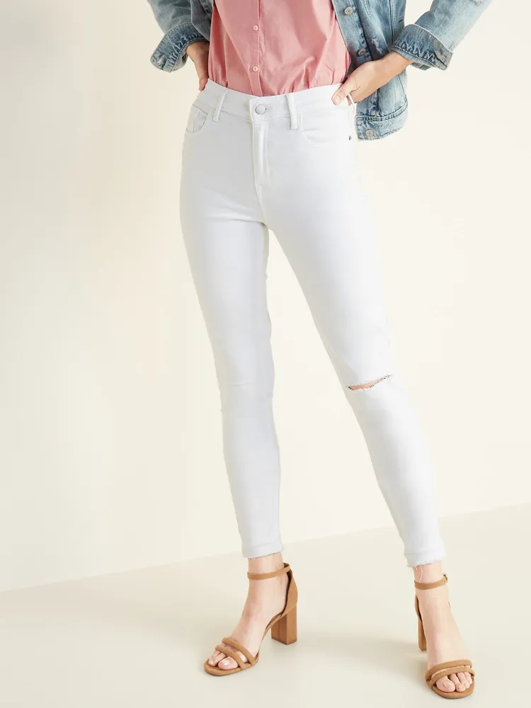 Mid-Rise Rockstar Super Skinny Cut-Off Ankle Jeans for Women