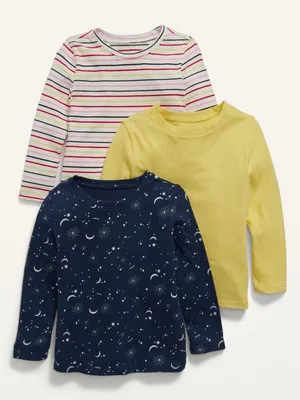 Long-Sleeve T-Shirt 3-Pack for Toddler Girls