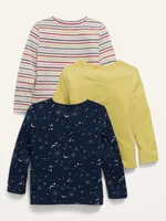 Long-Sleeve T-Shirt 3-Pack for Toddler Girls