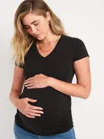 Maternity Scoop-Neck/V-Neck Side-Shirred T-Shirt 2-Pack