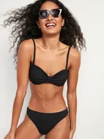 Low-Rise Classic Rib-Knit Bikini Swim Bottoms