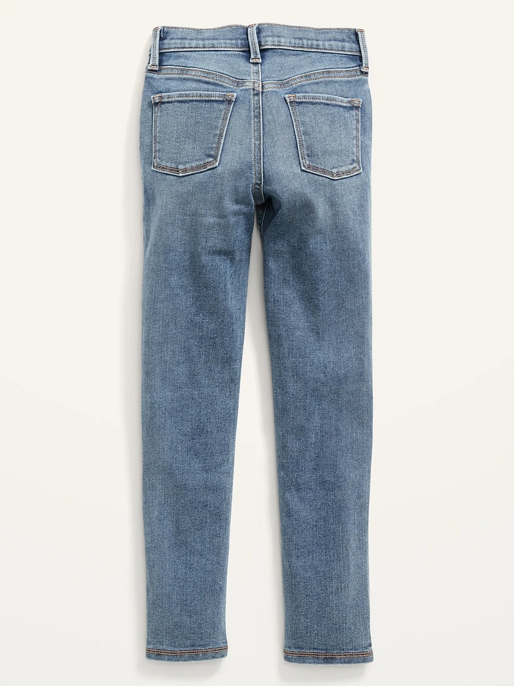 High-Waisted Rockstar 360° Stretch Ripped Jeggings for Girls