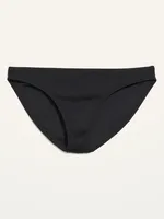 Low-Rise Classic Rib-Knit Bikini Swim Bottoms