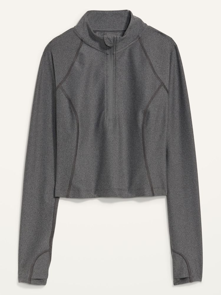 PowerSoft Cropped Quarter-Zip Performance Top