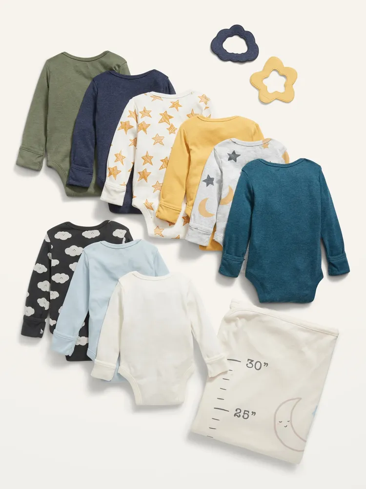 Unisex 12-Piece Grow-With-Me Milestone Layette Gift Set for Baby