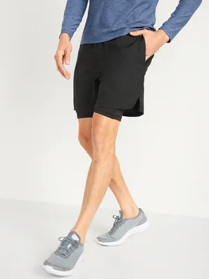 Go 2-in-1 Workout Shorts + Base Layer for Men - 7-inch inseam