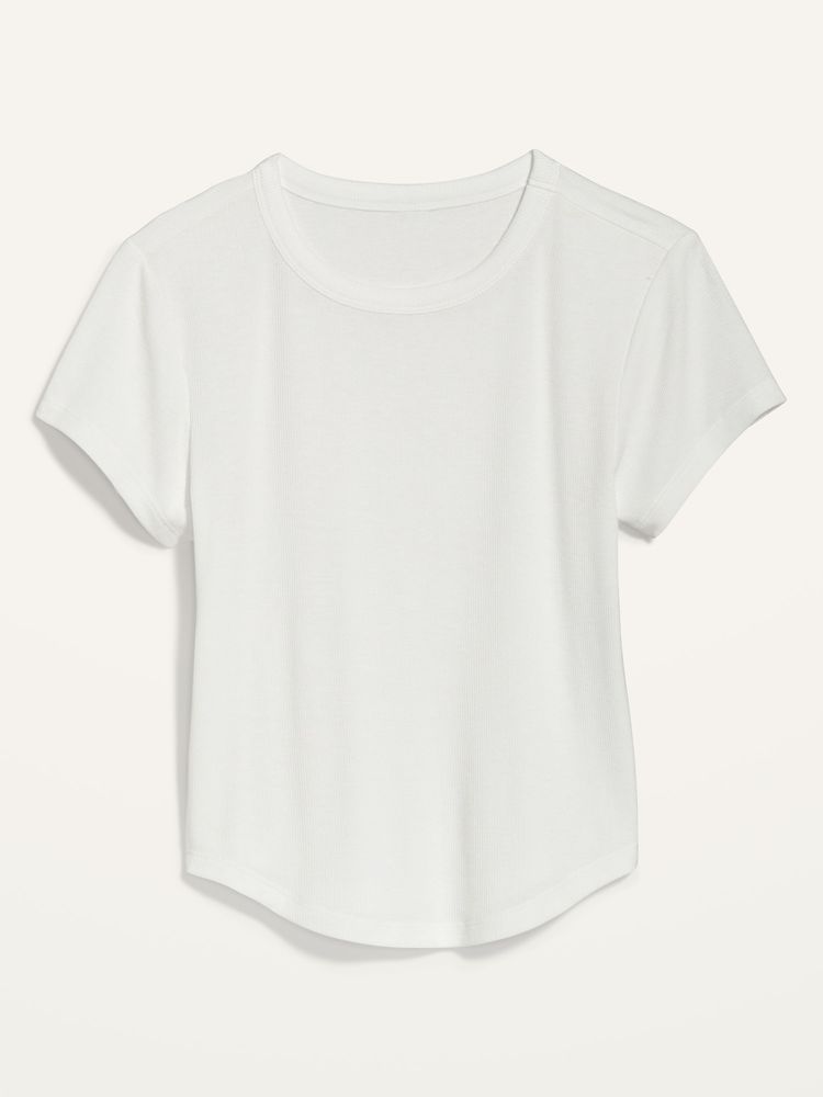 UltraLite Cropped Rib-Knit T-Shirt