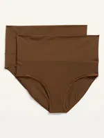 Culotte taille basse de maternité en tricot doux à taille rabattable, paquet de 2
