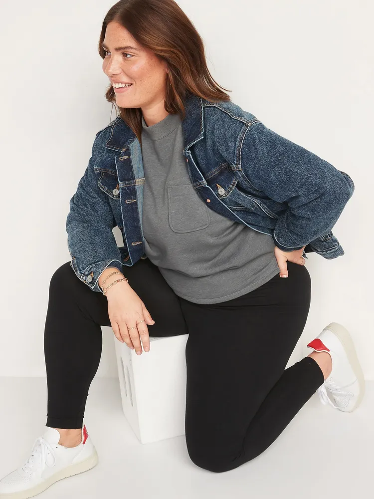 High-Waisted Plus-Size Jersey Leggings