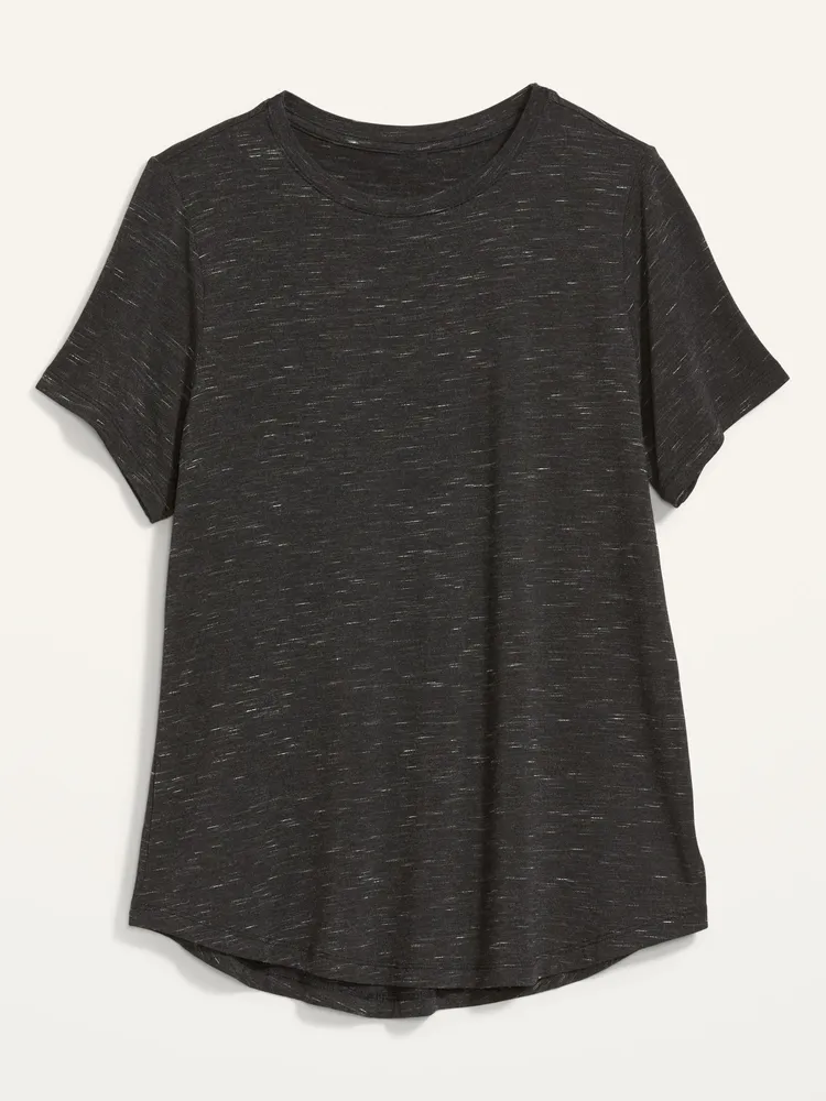 Luxe Space-Dye Crew-Neck T-Shirt for Women