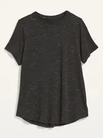 Luxe Space-Dye Crew-Neck T-Shirt for Women