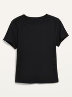 Rib-Knit Crop T-Shirt