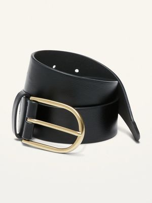 Faux-Leather D-Ring Belt for Women