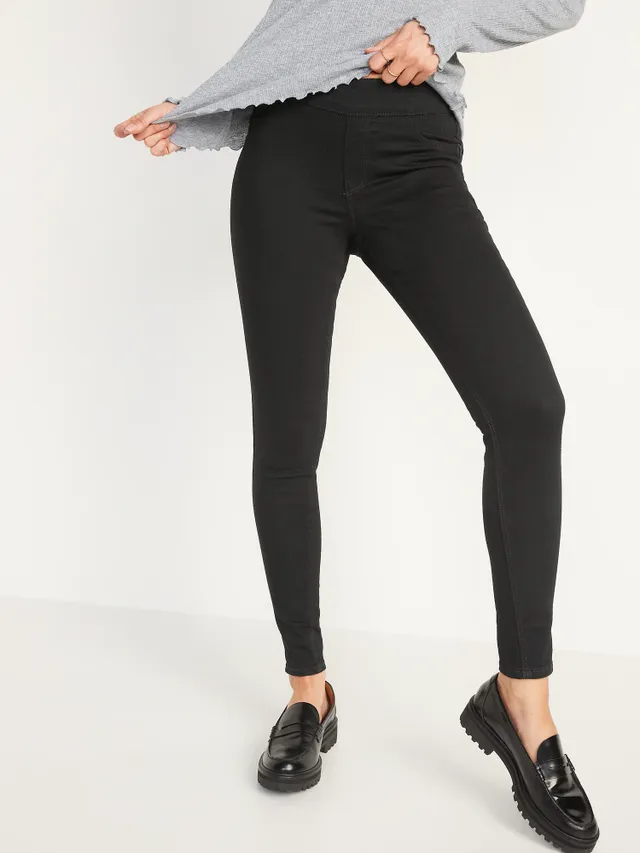 Super Skinny Black Pull On Jeggings for Women