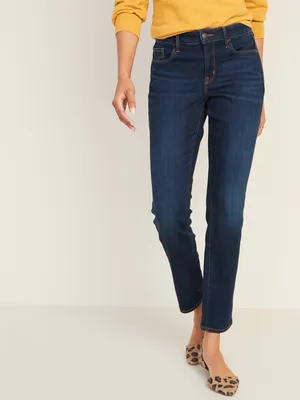 Mid-Rise Power Slim Straight Jeans