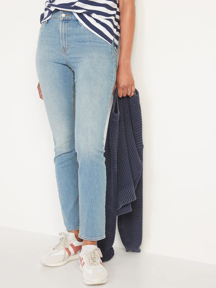 High-Waisted Wow Straight Ankle Jeans