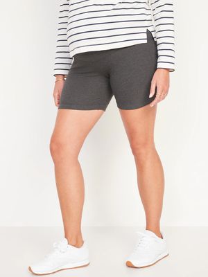 Maternity Full-Panel Biker Shorts -- 6-inch inseam