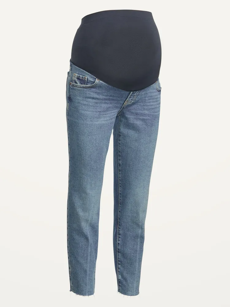 Maternity Full Panel O.G. Straight Cut-Off Ankle Jeans