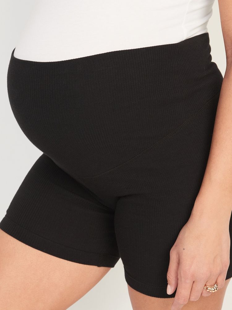 Maternity Full-Panel Biker Shorts -- 6-inch inseam