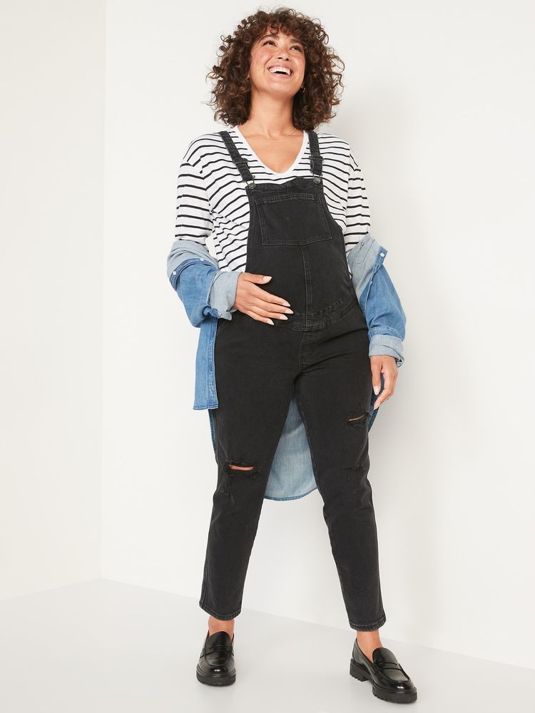 Maternity Side-Panel OG Straight Jean Overalls